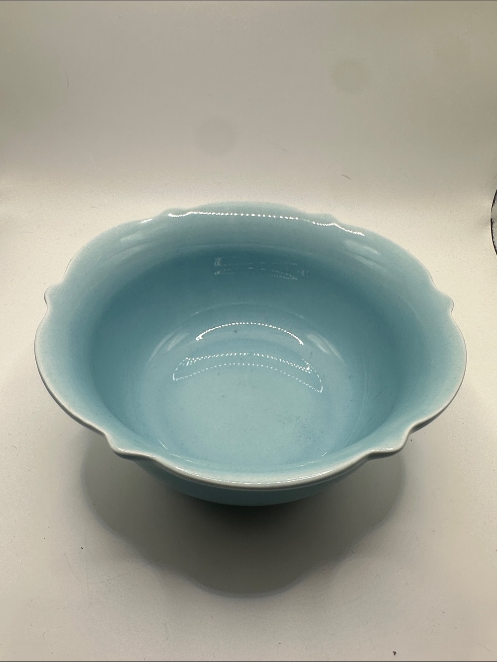Threshold Light Blue Scalloped Ceramic Serving Bowl